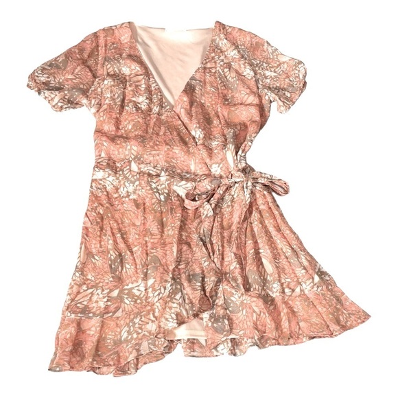 SAGE the label monarch peach wrap dress size L - Picture 5 of 8
